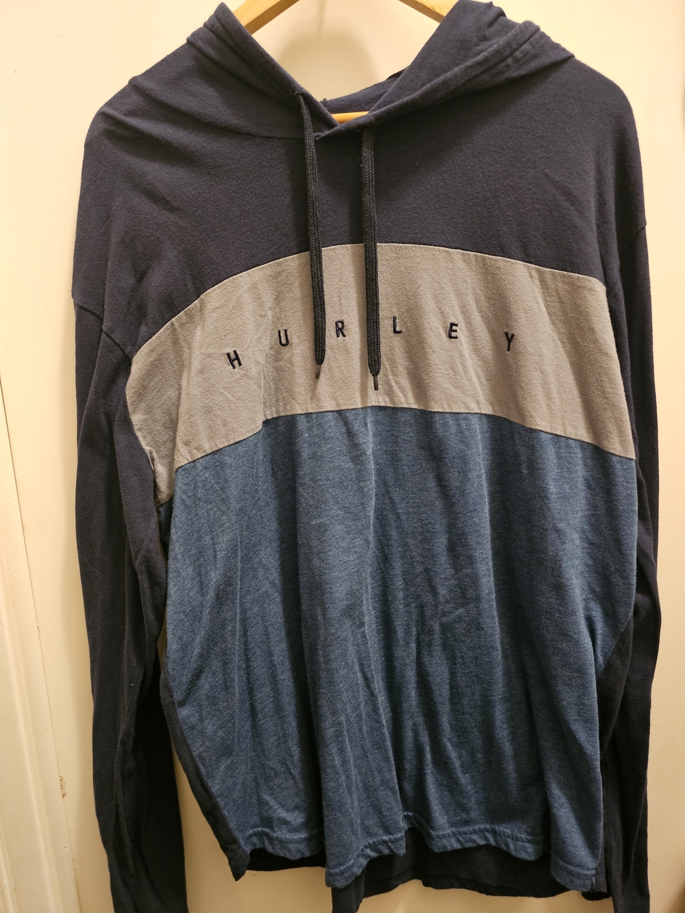 Curly Men's Color Blocked Pullover Hoodie Sweatshirt XL